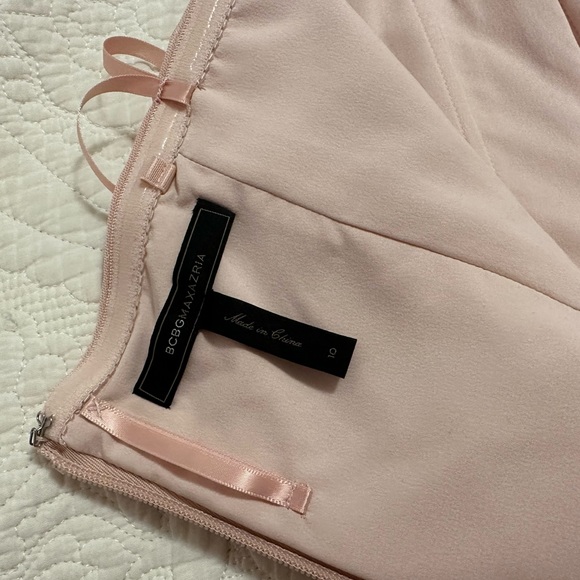 BCBGMAXAZRIA LIGHT SHELL COCCO STRAPLESS TIERED DRESS - Picture 8 of 9